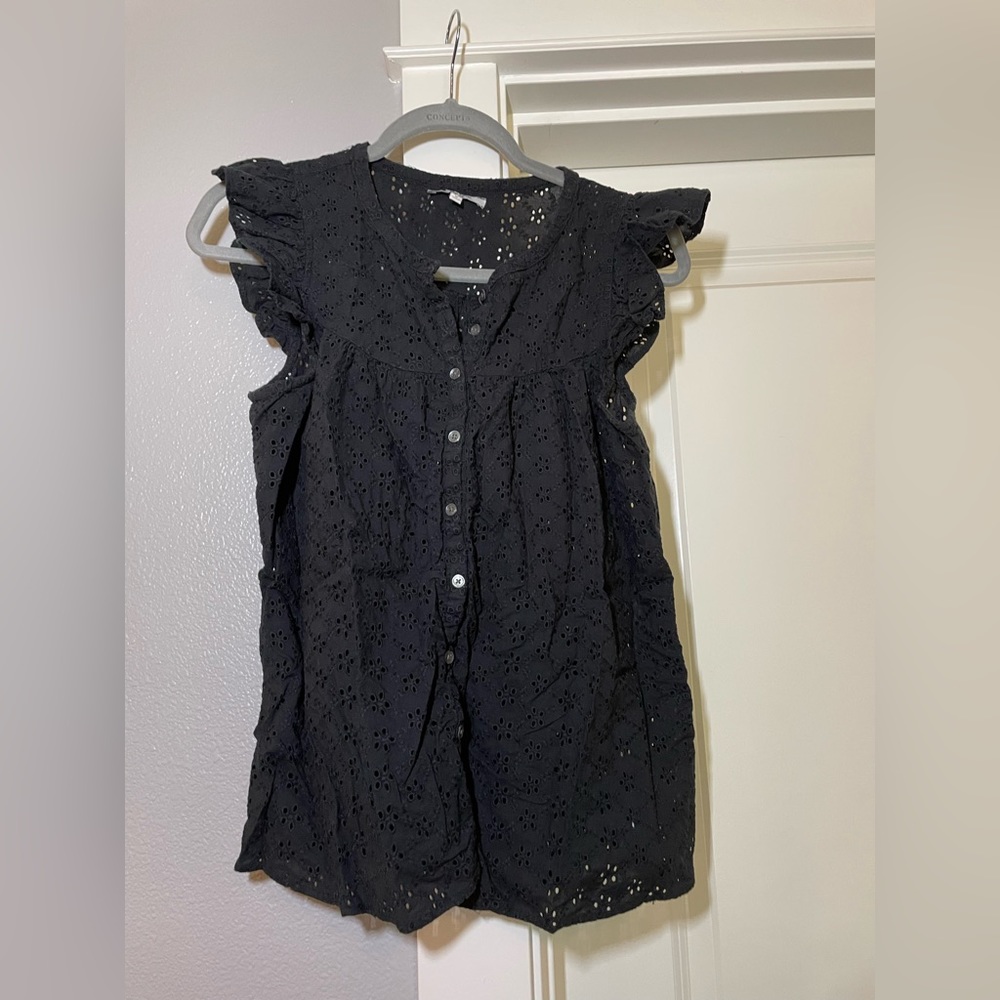 Madewell ruffle sleeve button down